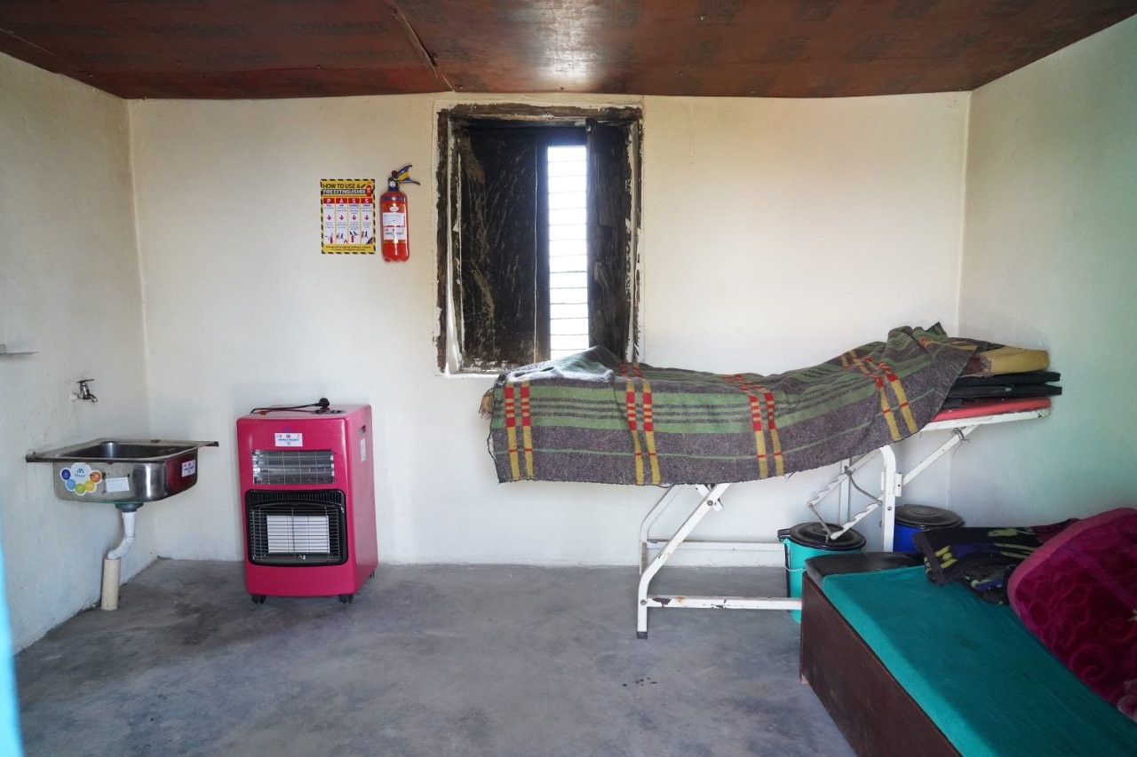 Postnatal care room of Bhur Health Post after the refurbishment work.